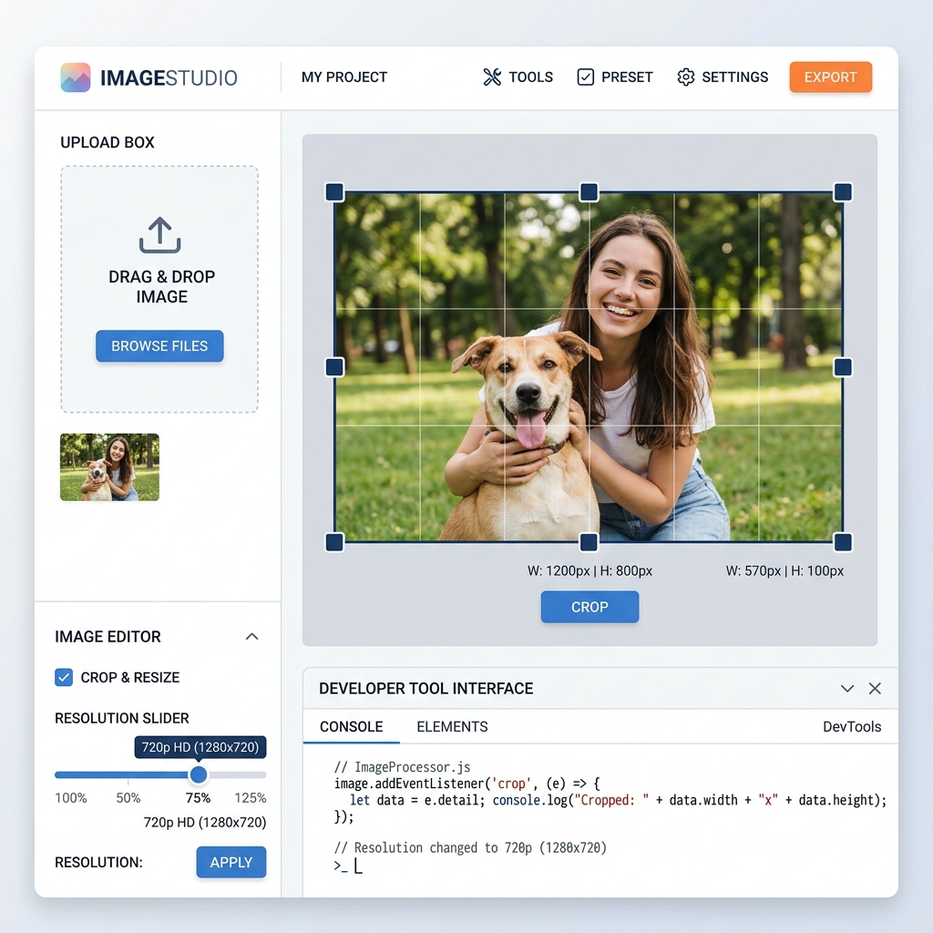 Image Crop & Resizer workspace screen